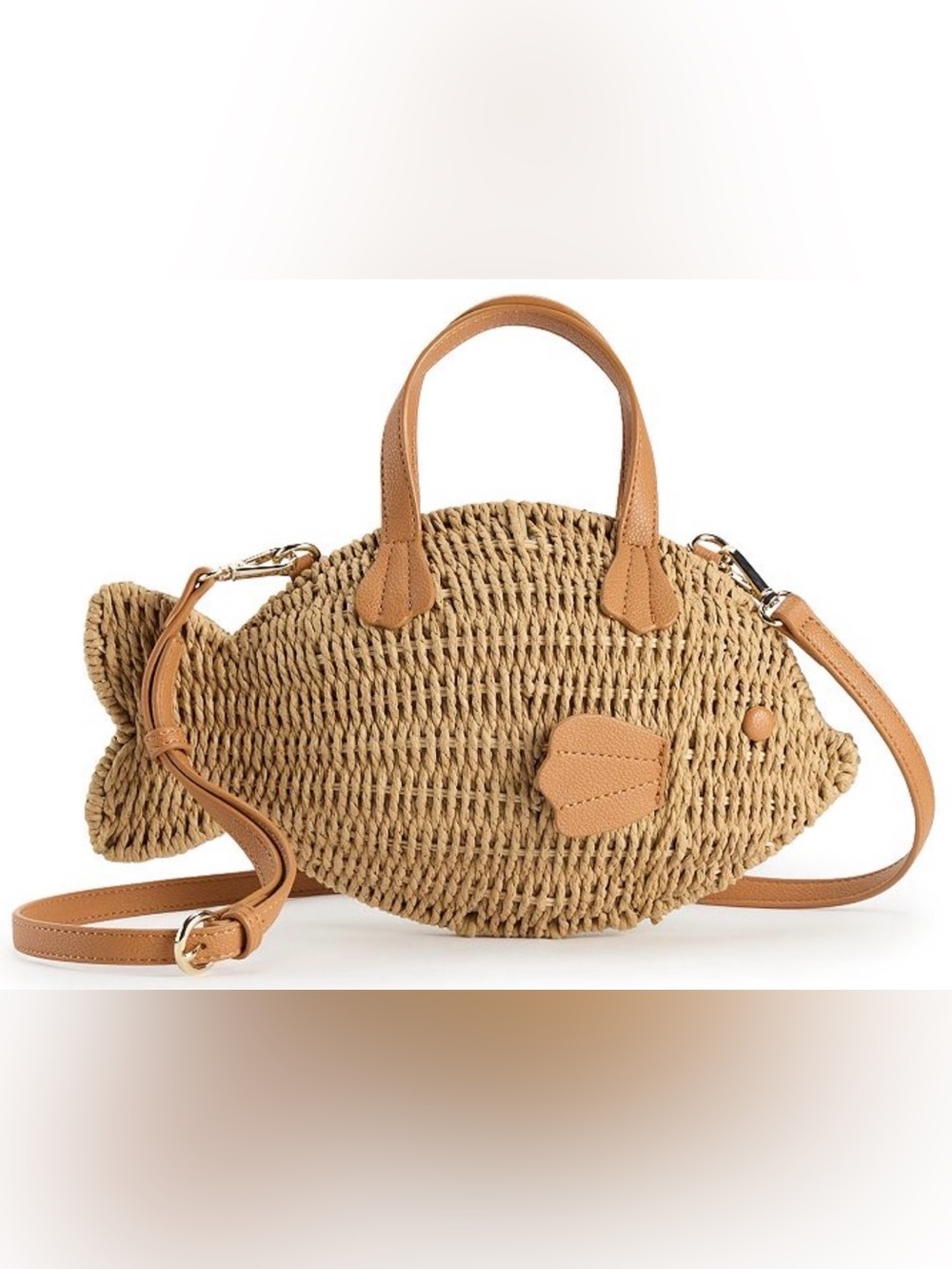 LC Lauren Conrad Wicker Fish Bag